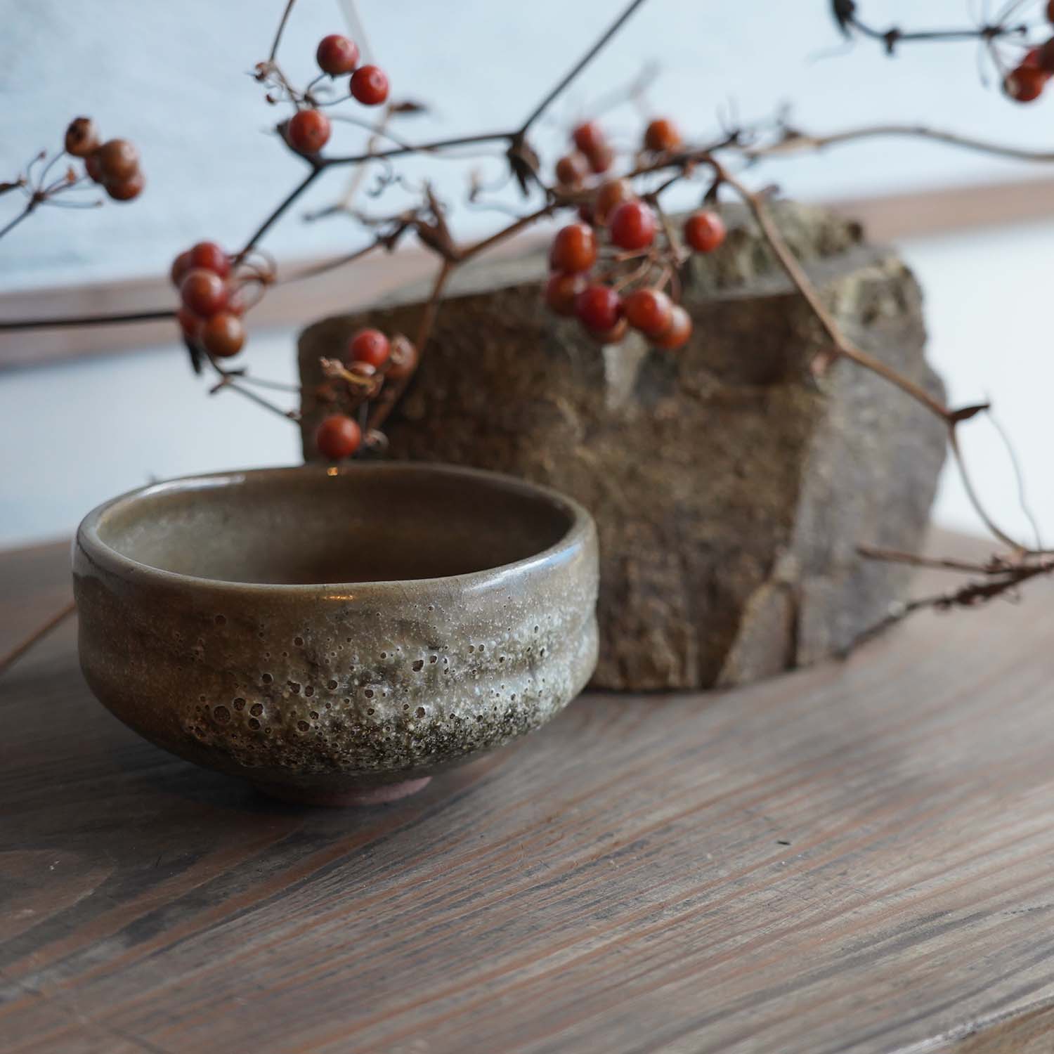 Matcha bowl XXX glaze Shokei mountain kiln Iwami ware Yunotsu ware
