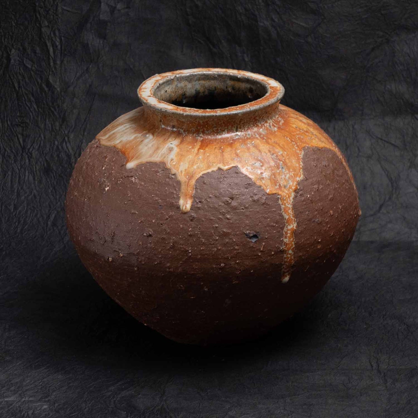 Straw ash / Kimachi glaze Flow pattern Shokeizan Pottery Iwami ware Yunotsu ware