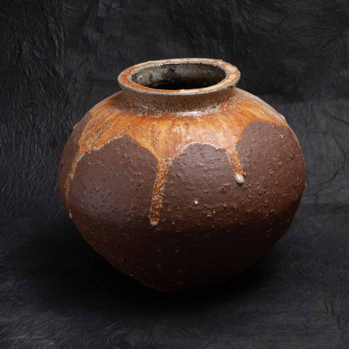 Straw ash / Kimachi glaze Flow pattern Shokeizan Pottery Iwami ware Yunotsu ware