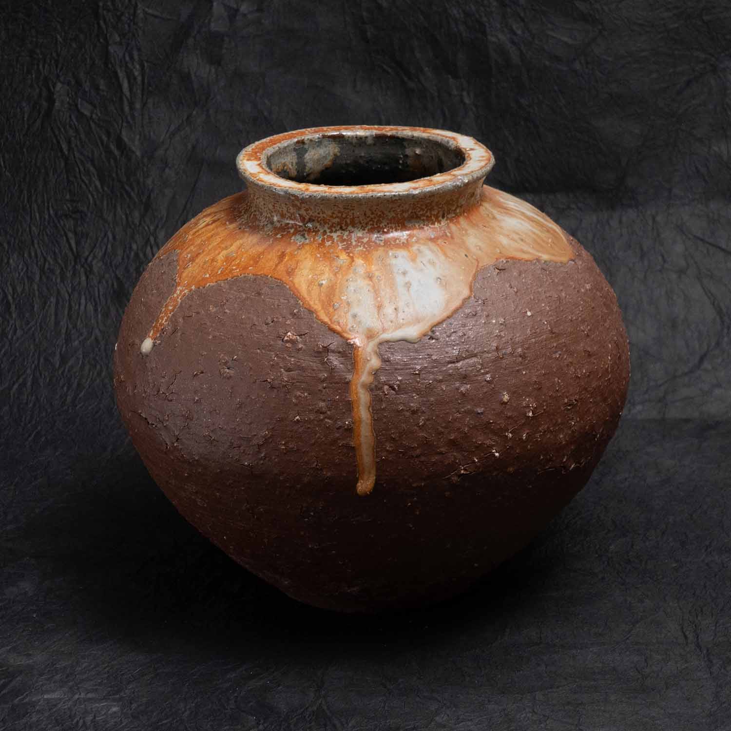 Straw ash / Kimachi glaze Flow pattern Shokeizan Pottery Iwami ware Yunotsu ware