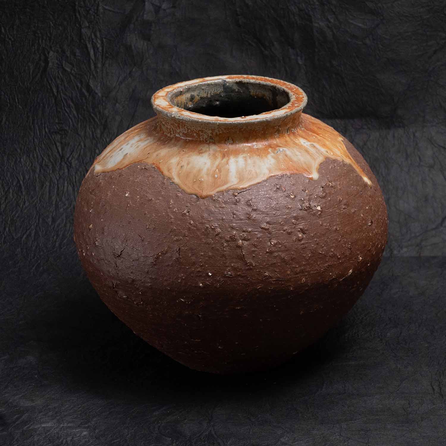 Straw ash / Kimachi glaze Flow pattern Shokeizan Pottery Iwami ware Yunotsu ware