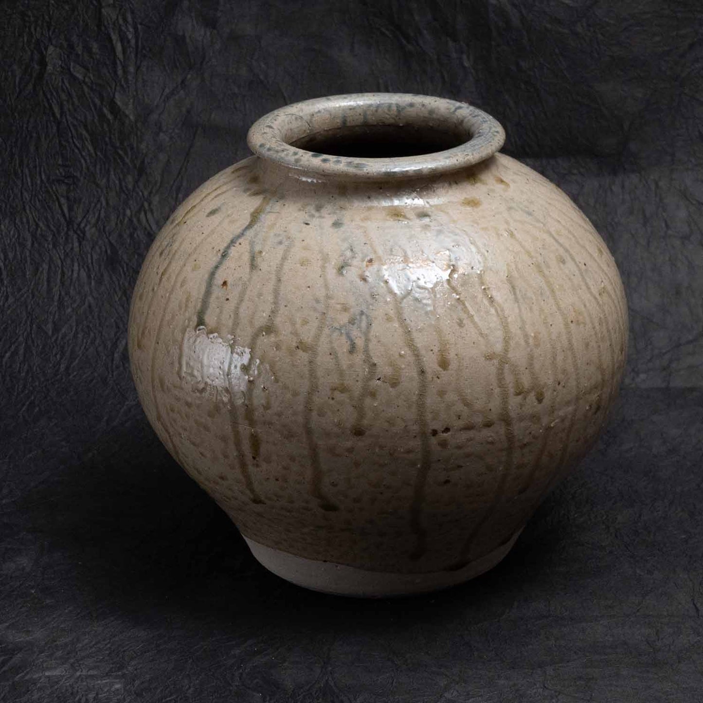 Straw ash glaze Flow pattern Shokeizan Pottery Iwami ware Vase Yunotsu ware