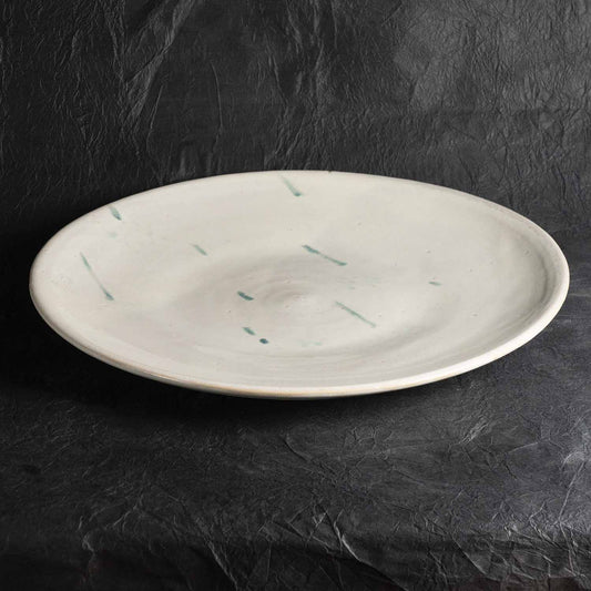 Painted platter Cupronickel glaze Yunotsu ware