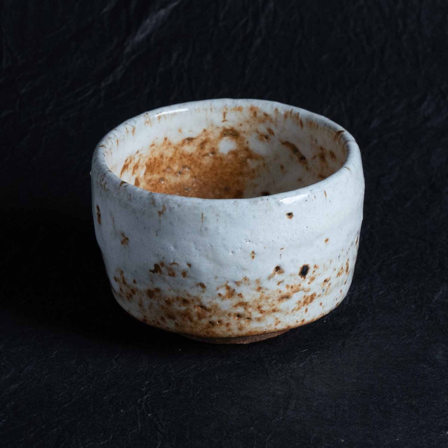 Matcha bowl Straw ash glaze Semi-cylindrical tea bowl