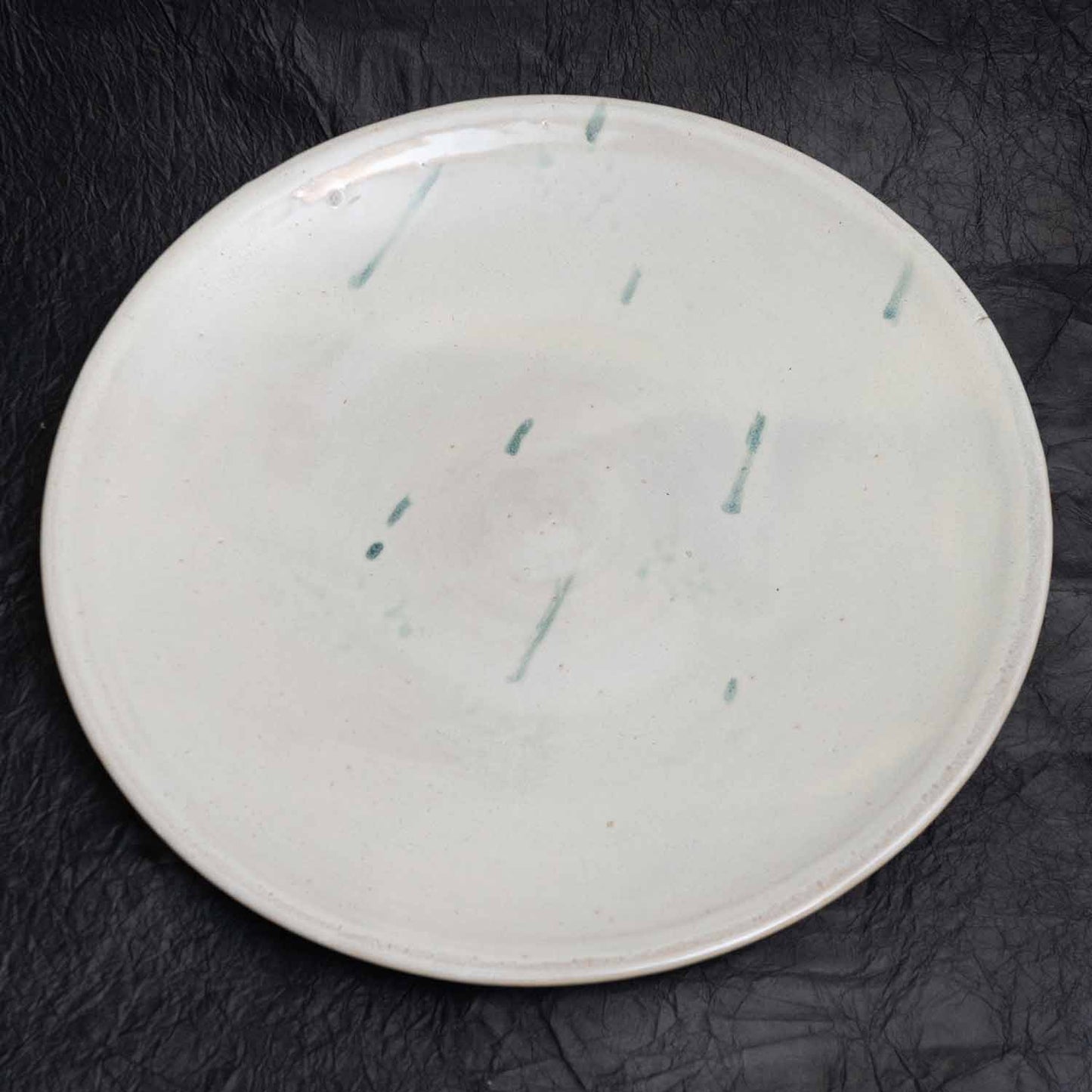 Painted platter Cupronickel glaze Yunotsu ware