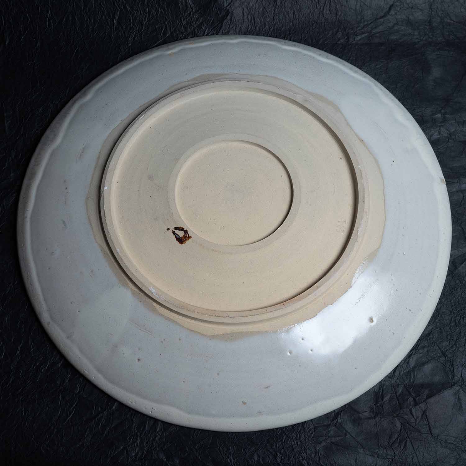 Painted platter Cupronickel glaze Yunotsu ware