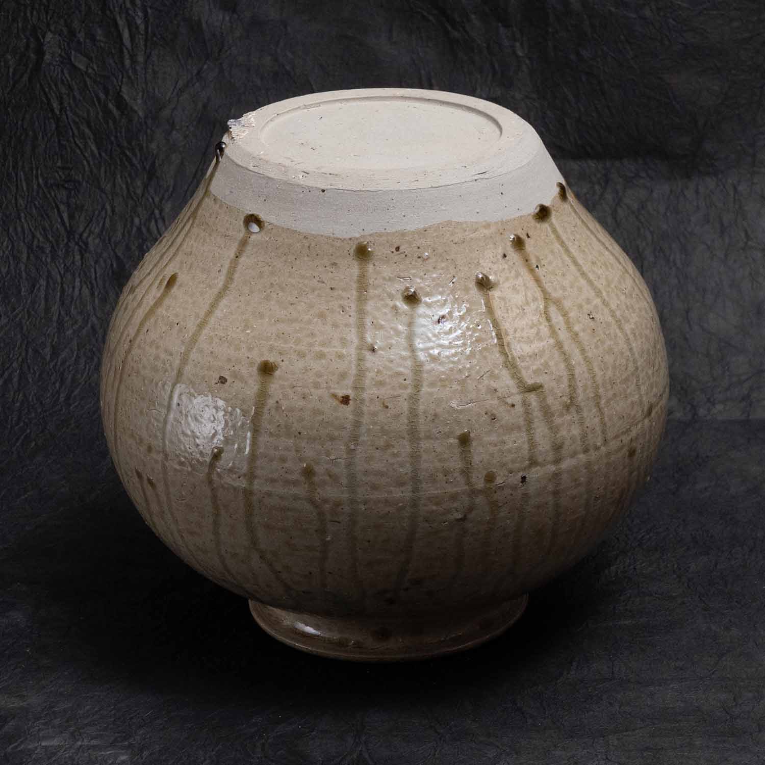 Straw ash glaze Flow pattern Shokeizan Pottery Iwami ware Vase Yunotsu ware